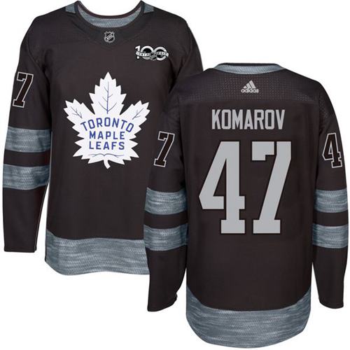 Adidas Maple Leafs #47 Leo Komarov Black 1917-100th Anniversary Stitched NHL Jersey